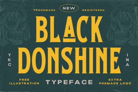 Black Donshine Typeface: Bold Vintage Branding for Small Business