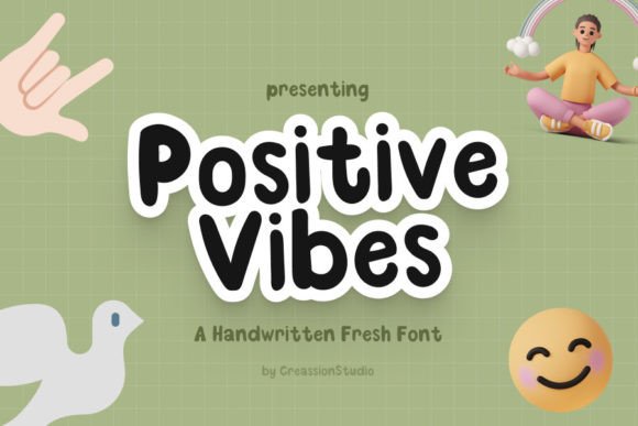 Positive Vibes Display Font for Handmade Labels and Invitations